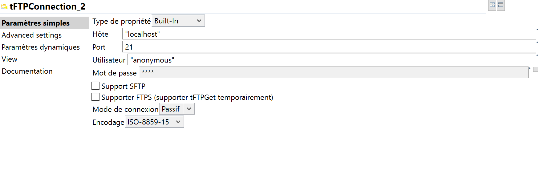 tFTPConnection talend